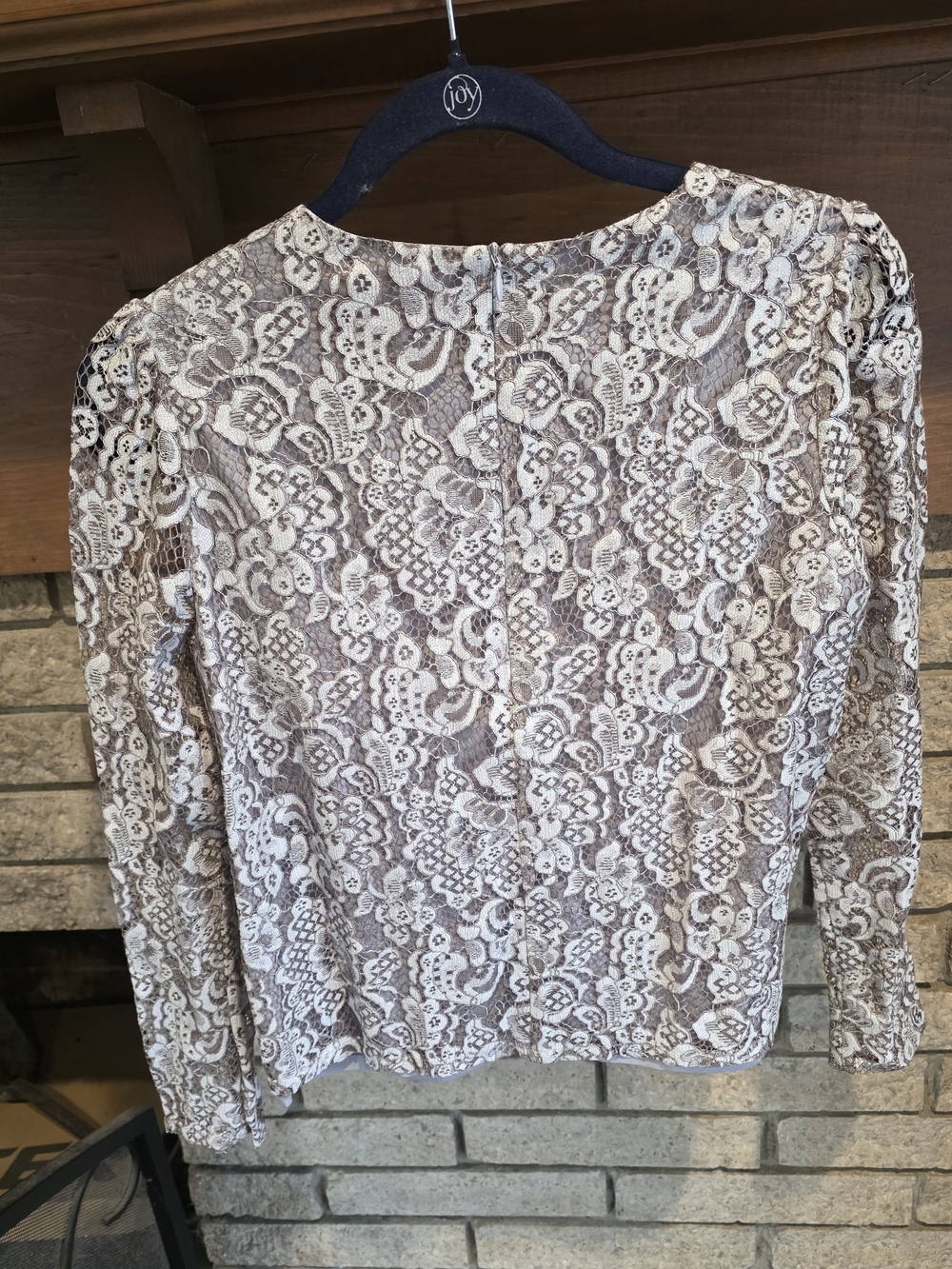 Jude Connally Light Gray Lace Long-Sleeve Blouse - Picture 3 of 5